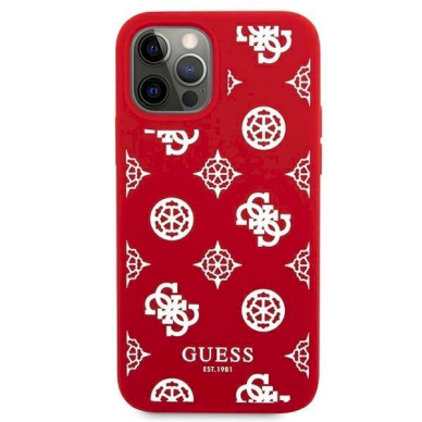 Originalus dėklas Guess GUHCP12LLSPEWRE iPhone 12 Pro Max 6.7  Raudonas hard case Peony Collection 1