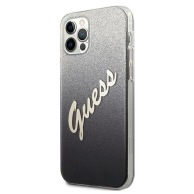 Originalus dėklas Guess GUHCP12LPCUGLSBK iPhone 12 Pro Max 6.7  Juodas hardcase Glitter Gradient Script 1