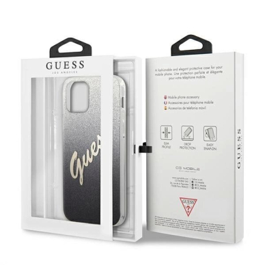 Originalus dėklas Guess GUHCP12LPCUGLSBK iPhone 12 Pro Max 6.7  Juodas hardcase Glitter Gradient Script 7