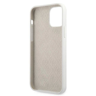 Originalus dėklas Guess GUHCP12SLSLMGWH iPhone 12 mini 5.4  Baltas/Baltas hardcase Metal Logo Script 6