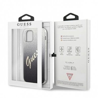 Originalus dėklas Guess GUHCP12SPCUGLSBK iPhone 12 mini 5.4  Juodas Glitter Gradient Script 7