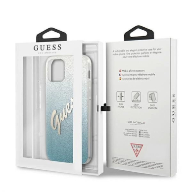 Originalus dėklas Guess GUHCP12SPCUGLSBL iPhone 12 mini 5.4  Mėlynas/Mėlynas Glitter Gradient Script 7