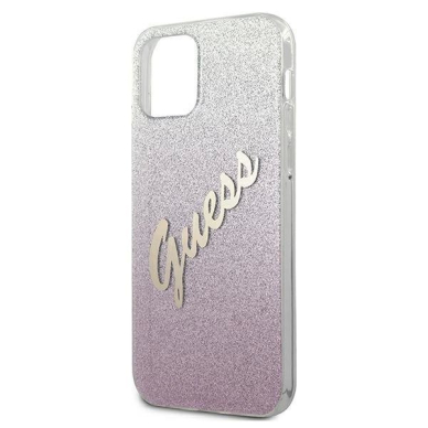 Originalus dėklas Guess GUHCP12SPCUGLSPI iPhone 12 mini 5.4  rožinis/rožinis hardcase Glitter Gradient Script 5