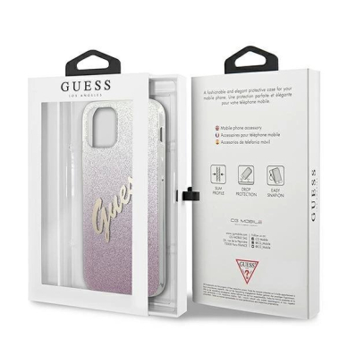 Originalus dėklas Guess GUHCP12SPCUGLSPI iPhone 12 mini 5.4  rožinis/rožinis hardcase Glitter Gradient Script 7