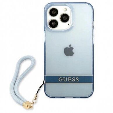 Originalus dėklas Guess GUHCP13LHTSGSB iPhone 13 Pro / 13 6,1 Mėlynas / Mėlynas hardcase Translucent Stap 2