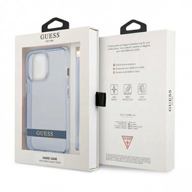 Originalus dėklas Guess GUHCP13LHTSGSB iPhone 13 Pro / 13 6,1 Mėlynas / Mėlynas hardcase Translucent Stap 7