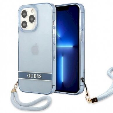 Originalus dėklas Guess GUHCP13LHTSGSB iPhone 13 Pro / 13 6,1 Mėlynas / Mėlynas hardcase Translucent Stap