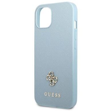 Originalus dėklas Guess GUHCP13MPS4MB iPhone 13 6.1  Mėlynas/Mėlynas hardcase Saffiano 4G Small Metal Logo 5