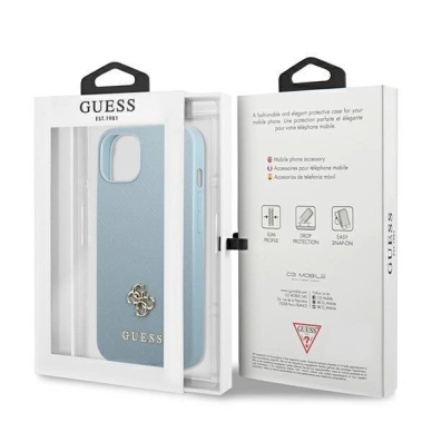 Originalus dėklas Guess GUHCP13MPS4MB iPhone 13 6.1  Mėlynas/Mėlynas hardcase Saffiano 4G Small Metal Logo 7