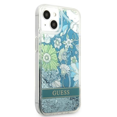 Originalus dėklas Guess GUHCP13SLFLSN iPhone 13 mini Flower Liquid Glitter 11