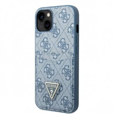 Originalus dėklas Guess GUHCP13SP4TPB iPhone 13 mini 5.4  Mėlynas/Mėlynas hardcase 4G Triangle Logo Cardslot 1