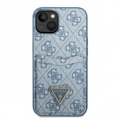 Originalus dėklas Guess GUHCP13SP4TPB iPhone 13 mini 5.4  Mėlynas/Mėlynas hardcase 4G Triangle Logo Cardslot 2