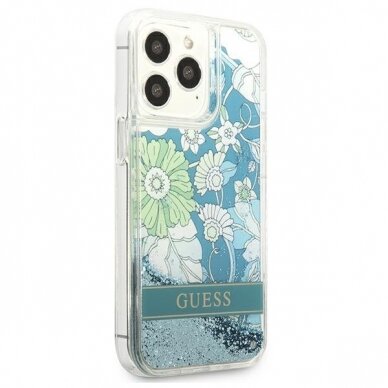 Originalus dėklas Guess GUHCP13XLFLSN iPhone 13 Pro Max Flower Liquid Glitter  6