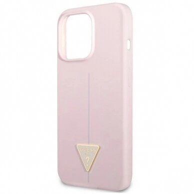 Originalus dėklas Guess GUHCP13XSLTGU iPhone 13 Pro Max 6.7  rožinis hardcase Silicone Triangle 5