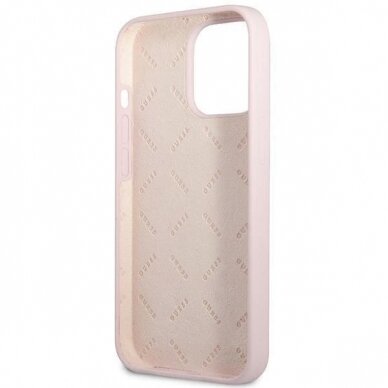 Originalus dėklas Guess GUHCP13XSLTGU iPhone 13 Pro Max 6.7  rožinis hardcase Silicone Triangle 6