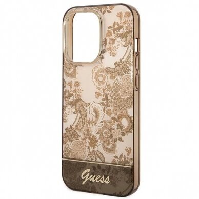 Originalus dėklas Guess GUHCP14LHGPLHC iPhone 14 Pro 6.1  ocher hardcase Porcelain Collection 5