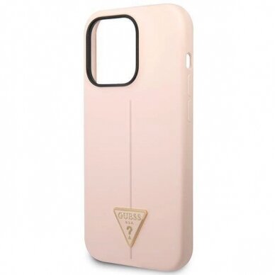 Originalus dėklas Guess GUHCP14LSLTGP iPhone 14 Pro 6.1  rožinis/rožinis hardcase Silicone Triangle 5