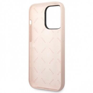 Originalus dėklas Guess GUHCP14LSLTGP iPhone 14 Pro 6.1  rožinis/rožinis hardcase Silicone Triangle 6