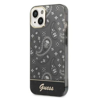 Originalus dėklas Guess GUHCP14MHGBNHK iPhone 14 Plus 6.7  Juodas hardcase Bandana Paisley