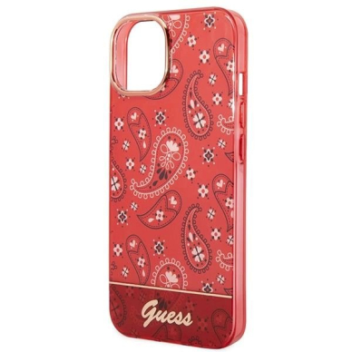 Originalus dėklas Guess GUHCP14MHGBNHR iPhone 14 Plus 6.7  Raudonas hardcase Bandana Paisley 5