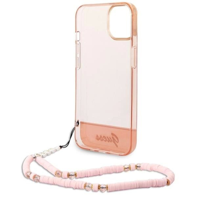 Originalus dėklas Guess GUHCP14MHGCOHP iPhone 14 Plus 6.7  rožinis/rožinis hardcase Translucent Pearl Strap 5