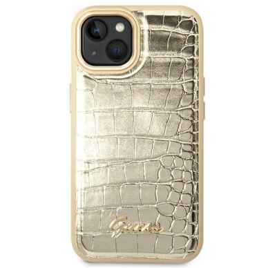 Originalus dėklas Guess GUHCP14MHGCRHD iPhone 14 Plus 6.7 Auksinis hardcase Croco Collection 2