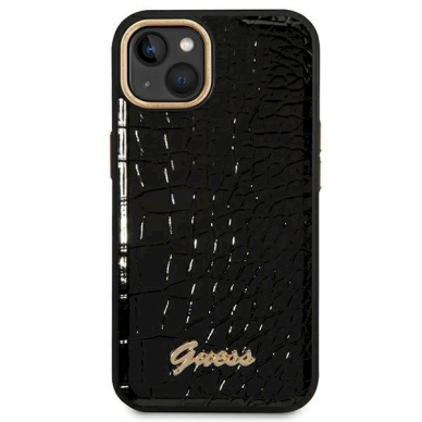 Originalus dėklas Guess GUHCP14MHGCRHK iPhone 14 Plus 6.7 Juodas hardcase Croco Collection 2