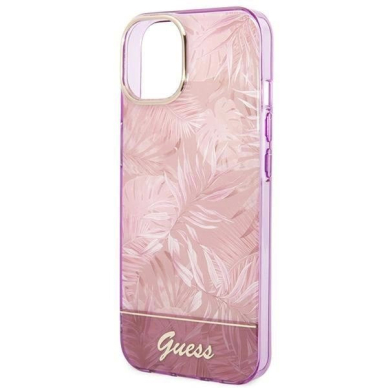 Originalus dėklas Guess GUHCP14MHGJGHP iPhone 14 Plus 6.7 rožinis / rožinis hardcase Jungle Collection 5