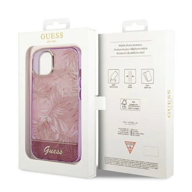 Originalus dėklas Guess GUHCP14MHGJGHP iPhone 14 Plus 6.7 rožinis / rožinis hardcase Jungle Collection 7