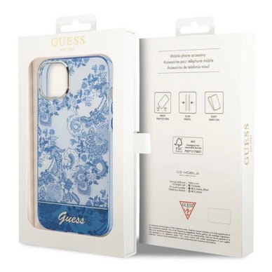 Originalus dėklas Guess GUHCP14MHGPLHB iPhone 14 Plus 6.7  Mėlynas/Mėlynas hardcase Porcelain Collection 7