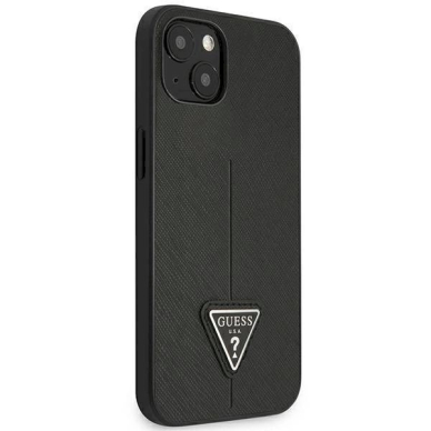 Originalus dėklas Guess GUHCP14MPSATLK iPhone 14 Plus 6,7 Juodas hardcase SaffianoTriangle Logo 3