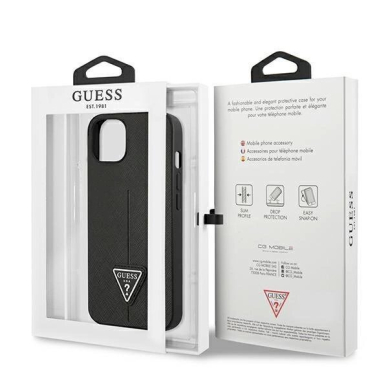 Originalus dėklas Guess GUHCP14MPSATLK iPhone 14 Plus 6,7 Juodas hardcase SaffianoTriangle Logo 7