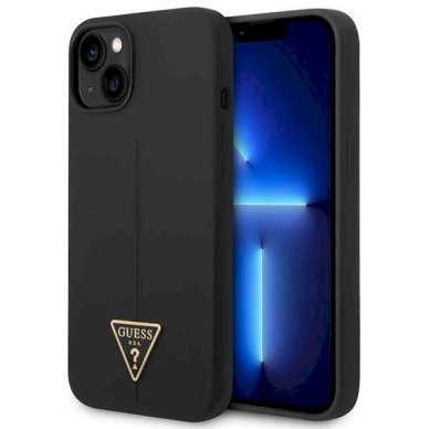 Originalus dėklas Guess GUHCP14MSLTGK iPhone 14 Plus 6.7  Juodas hardcase Silicone Triangle