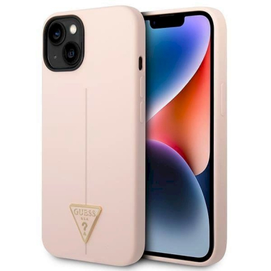 Originalus dėklas Guess GUHCP14MSLTGP iPhone 14 Plus 6.7  rožinis/rožinis hardcase Silicone Triangle