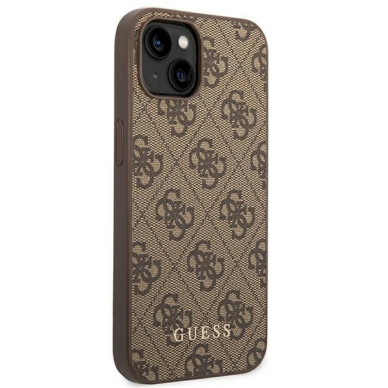 Originalus dėklas Guess GUHCP14SG4GFBR iPhone 14 6.1 "Rudas / Rudas hard case 4G Metal Gold Logo 3