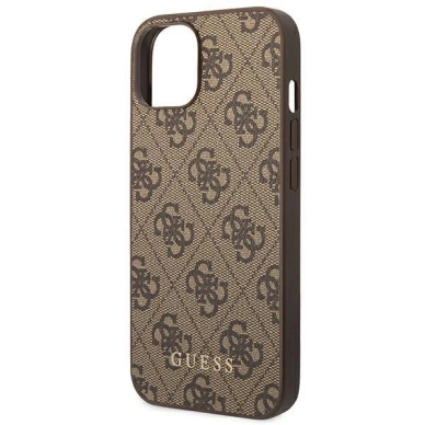 Originalus dėklas Guess GUHCP14SG4GFBR iPhone 14 6.1 "Rudas / Rudas hard case 4G Metal Gold Logo 5