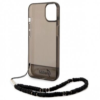 Originalus dėklas Guess GUHCP14SHGCOHK iPhone 14 6.1 Juodas hardcase Translucent Pearl Strap 5