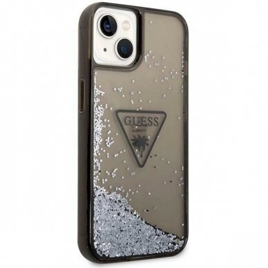 Originalus dėklas Guess GUHCP14SLFCTPK iPhone 14 6.1  Juodas hardcase Liquid Glitter Palm Collection 3