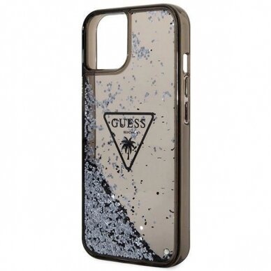 Originalus dėklas Guess GUHCP14SLFCTPK iPhone 14 6.1  Juodas hardcase Liquid Glitter Palm Collection 5