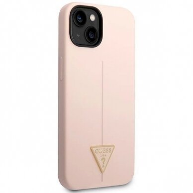 Originalus dėklas Guess GUHCP14SSLTGP iPhone 14 6.1  rožinis/rožinis hardcase Silicone Triangle 3