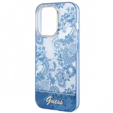 Originalus dėklas Guess GUHCP14XHGPLHB iPhone 14 Pro Max 6.7  Mėlynas/Mėlynas hardcase Porcelain Collection 5