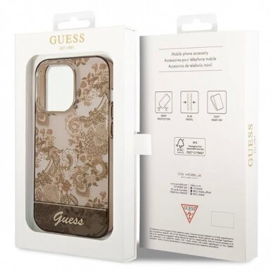 Originalus dėklas Guess GUHCP14XHGPLHC iPhone 14 Pro Max 6.7  ocher hardcase Porcelain Collection 7