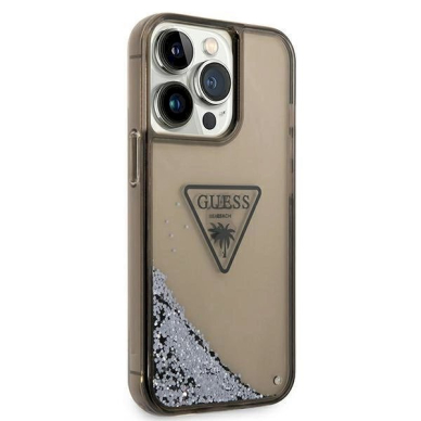 Originalus dėklas Guess GUHCP14XLFCTPK iPhone 14 Pro Max 6.7  Juodas hardcase Liquid Glitter Palm Collection 3