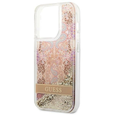 Originalus dėklas Guess GUHCP14XLFLSD iPhone 14 Pro Max 6.7  Auksinis hardcase Paisley Liquid Glitter 5