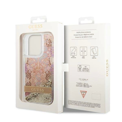 Originalus dėklas Guess GUHCP14XLFLSD iPhone 14 Pro Max 6.7  Auksinis hardcase Paisley Liquid Glitter 7