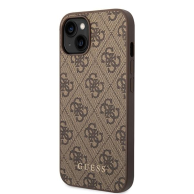 Originalus dėklas Guess GUHCP15MG4GFBR iPhone 15 Plus 6.7  Rudas/Rudas hard case 4G Metal Gold Logo 1