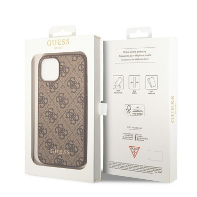 Originalus dėklas Guess GUHCP15MG4GFBR iPhone 15 Plus 6.7  Rudas/Rudas hard case 4G Metal Gold Logo 7