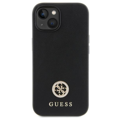 Originalus dėklas Guess GUHCP15MPS4DGPK iPhone 15 Plus 6.7  Juodas hardcase Strass Metal Logo 2