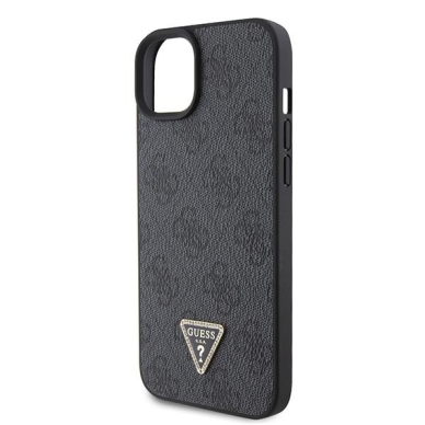 Originalus dėklas Guess GUHCP15SP4TDPK iPhone 15 6.1  Juodas hardcase Leather 4G Diamond Triangle 5