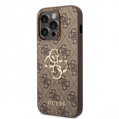 Originalus dėklas Guess GUHCP15X4GMGBR iPhone 15 Pro Max 6.7  Rudas/Rudas hardcase 4G Big Metal Logo 1